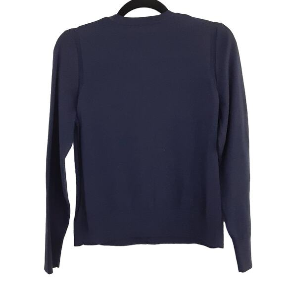 Banana Republic Merino Wool Fitted Cardigan Sweater Small Button Blue Sz M Y2K - Picture 2 of 9